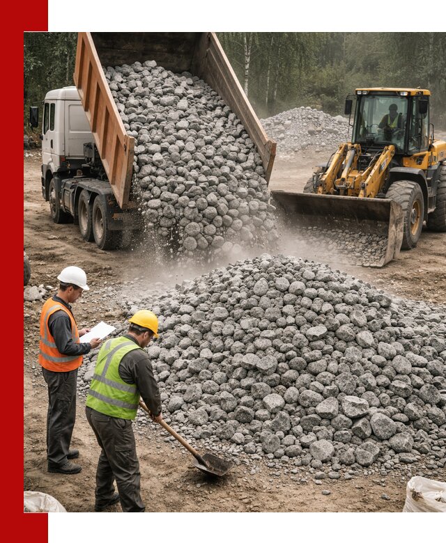 Гранитный щебень фракция 70-150 доставка в Барабинске