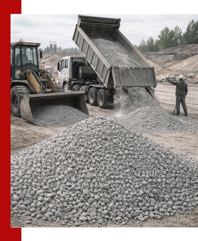 Доставка известнякового щебня фр. 5–20 в Барабинске