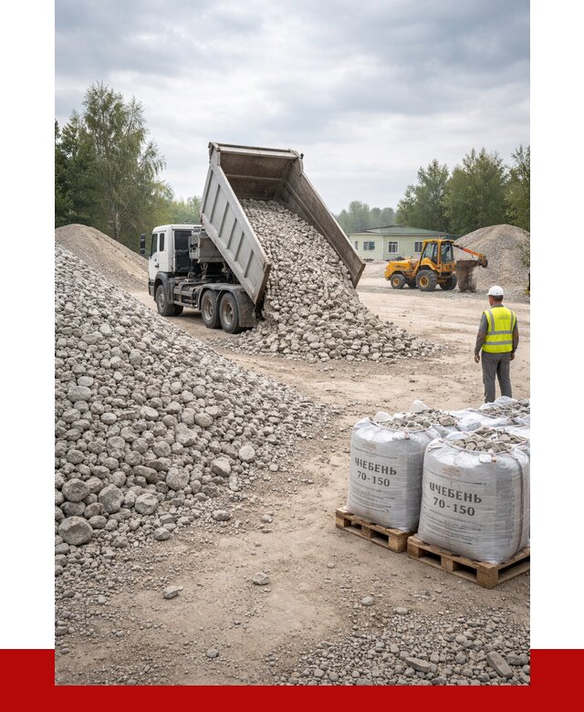 Известняковый щебень фракция 70-150 в Барабинске от 1270 р. | ПРОНЕРУДБбн