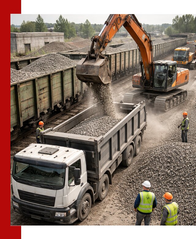 Железнодорожный щебень фракция 25–60 для поставок в Барабинске