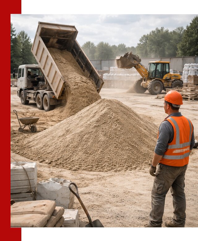 Доставка строительного песка с самосвалом в Барабинске