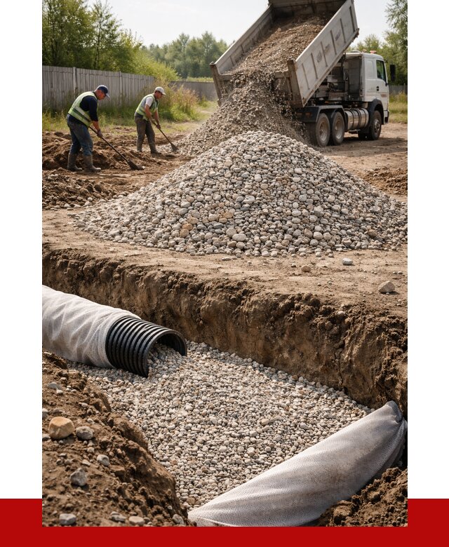 Гравий для дренажа в Барабинске от 2235 р., доставка ПРОНЕРУДБбн