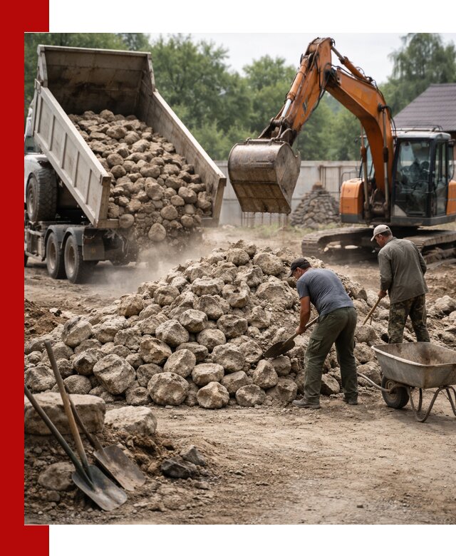 Доставка и разгрузка бутового камня в Барабинске