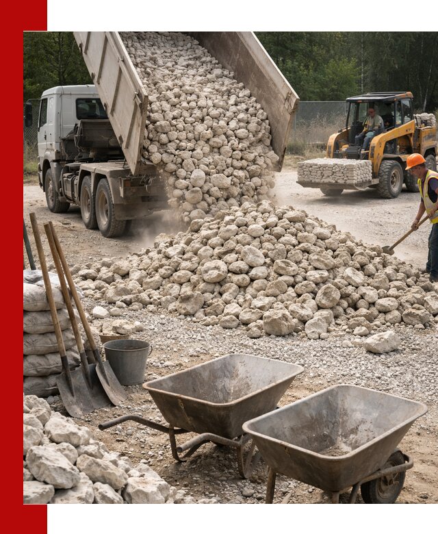 Доставка и продажа бутового известнякового камня в Барабинске