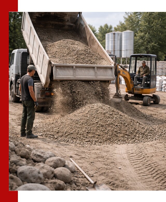 Доставка ПГС С3 в Барабинске самосвалами и миксерами
