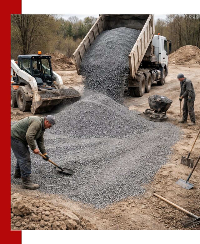 Отсев для подсыпки в Барабинске — доставка и подсыпка на участок