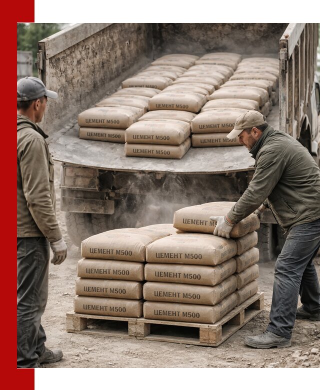 Цемент М500 с доставкой самосвалом в Барабинске