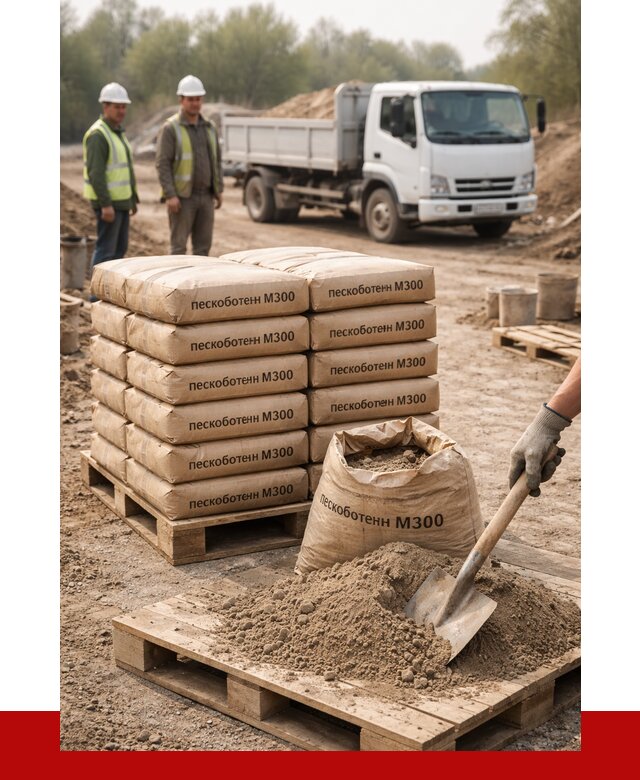 Пескобетон М300 в Барабинске с доставкой от 4723 р. за куб | ПРОНЕРУДБбн