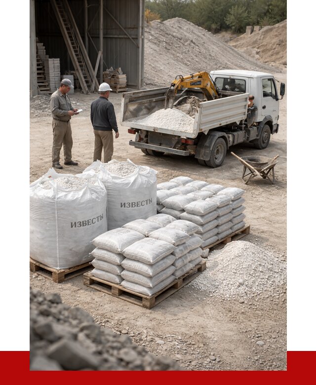 Известь строительная в Барабинске с доставкой от 4266 р. | ПРОНЕРУДБбн
