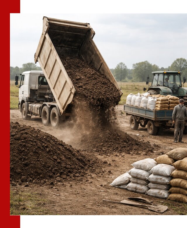 Доставка грунта и удобрений оптом в Барабинске для сельхоз и строительства