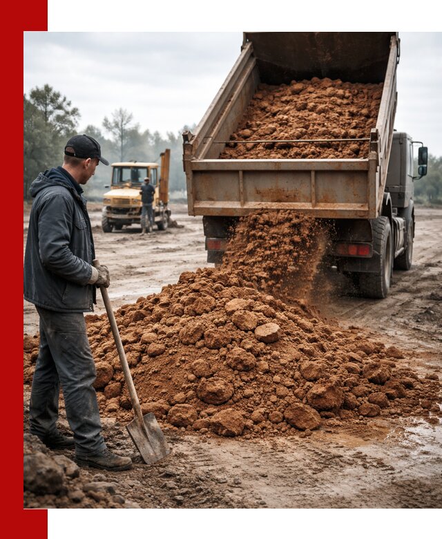 Глина для засыпки в Барабинске с доставкой самосвалами