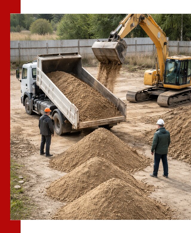 Доставка супеси вагонными и автопартиями в Барабинске