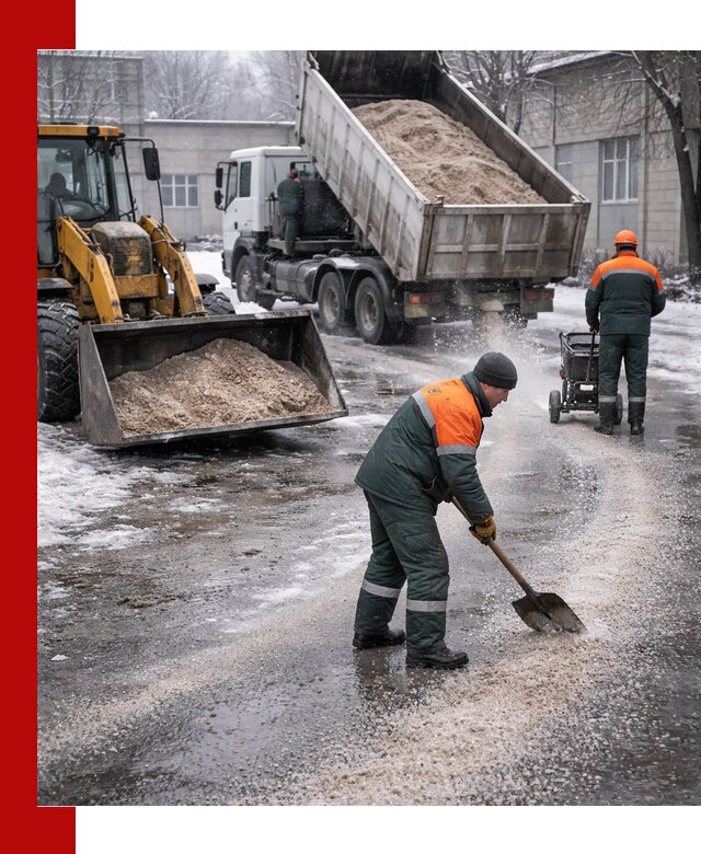 Реагент против гололеда с доставкой и нанесением в Барабинске