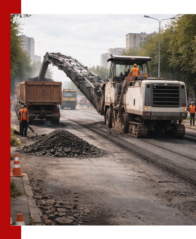 Фрезерованный асфальт в Барабинске — удаление и вывоз старого покрытия