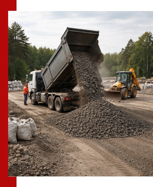 Доставка дробленого асфальта в Барабинске для дорожных работ