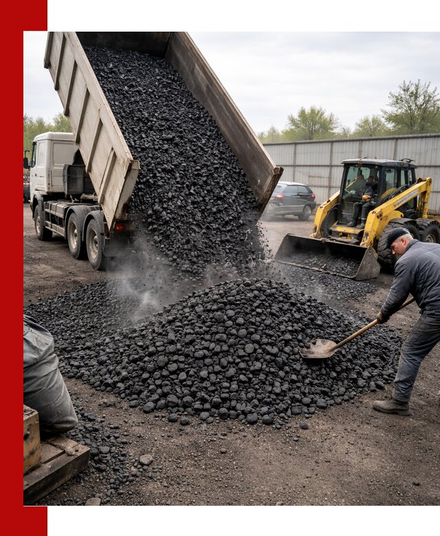 Доставка угля орех в Барабинске оптом и в розницу