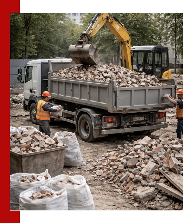 Вывоз строительного мусора в Барабинске с самосвалами и контейнерами