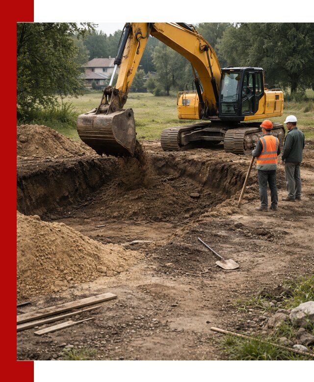 Рытье котлована под фундамент в Барабинске (быстро и недорого)